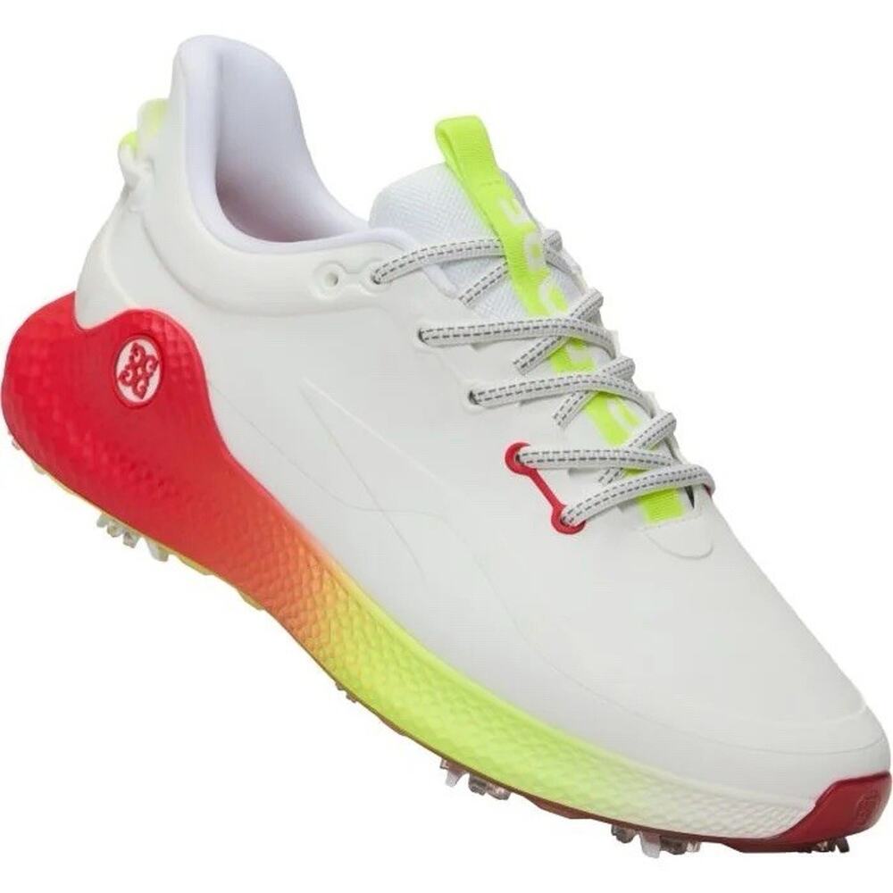 G/FORE MG4+ O2 G/LOCK Golf Shoes Men’s 8.5 White Red Skull Tees Spiked New